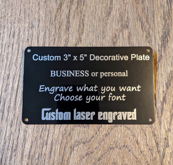 3 x 5 Blank Metal Laser Plate