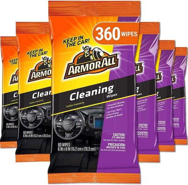 ARMOR ALL FLAT PACK CAR PROTECTANT WIPES, 19266, 6 PCS