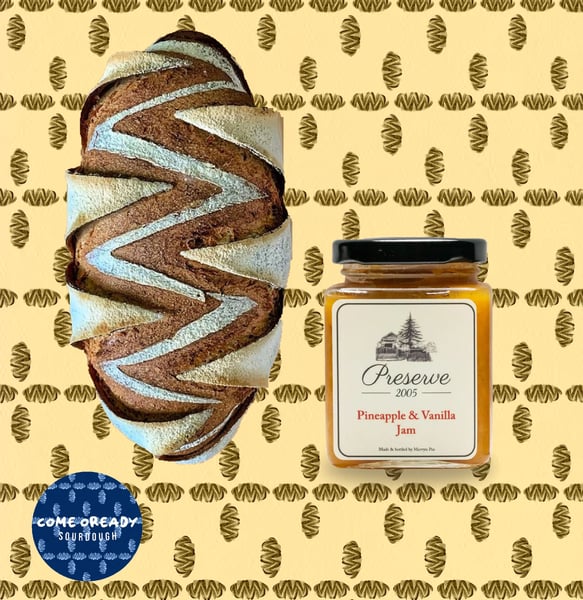 ComeOready Sourdough & Mervyn Pee's Pineapple & Vanilla Jam 200 ml