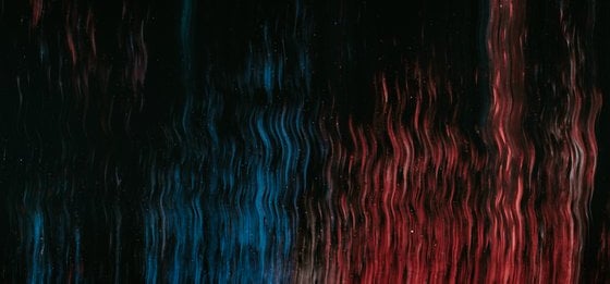 red blue and black abstract painting
