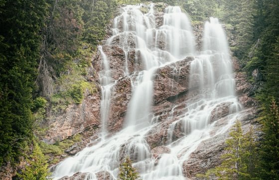 water falls in the forest