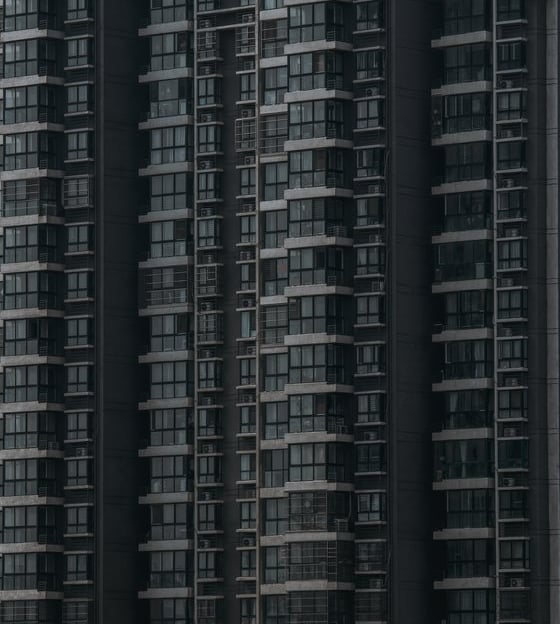 black and white concrete building