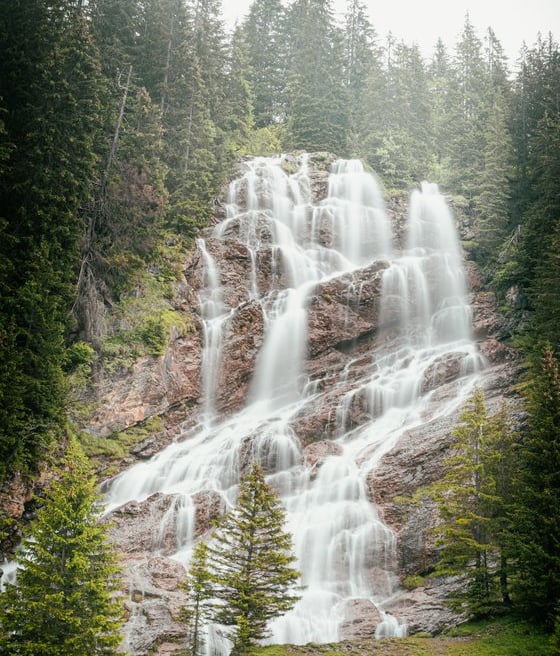 water falls in the forest