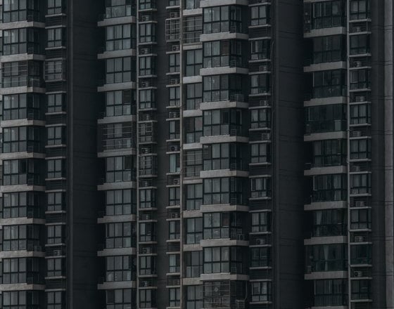 black and white concrete building