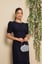 Vestido Midi em Malha Laise com Recortes em Renda