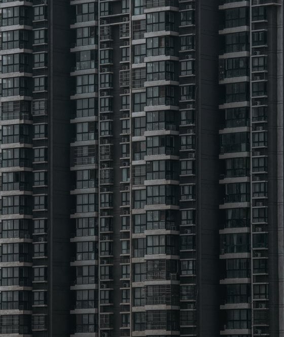 black and white concrete building