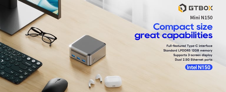 GTBOX MINI N150 Intel 12th Gen N150 Processor 12GB RAM + 512GB SSD