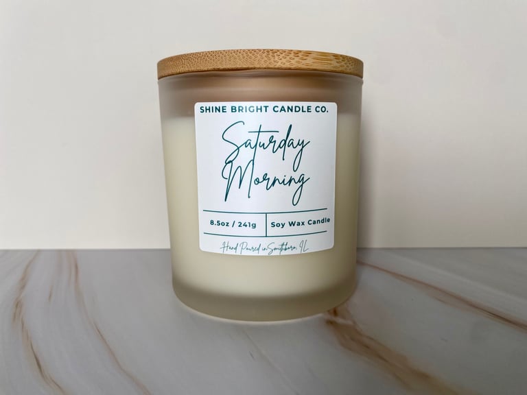 Shine Bright Candles Saturday Morning Soy Wax Candle