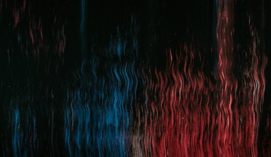 red blue and black abstract painting