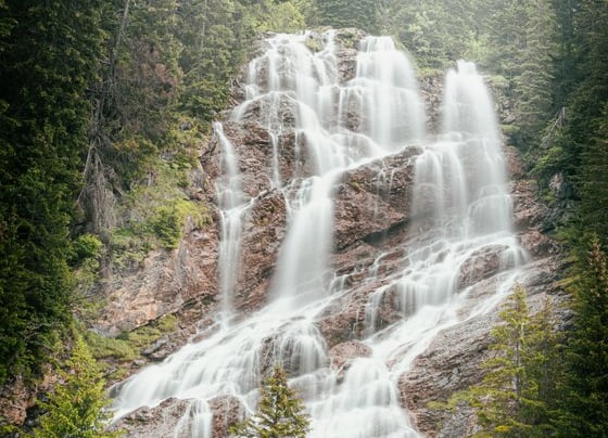 water falls in the forest