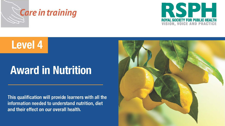 RSPH Accredited Nutrition & Health Courses | Care in training CIC