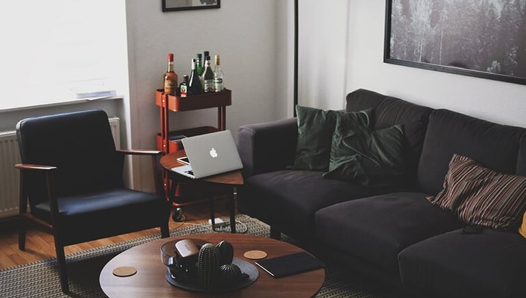 Bright living room with modern inventory