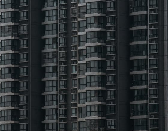 black and white concrete building