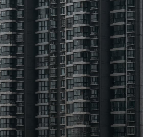 black and white concrete building