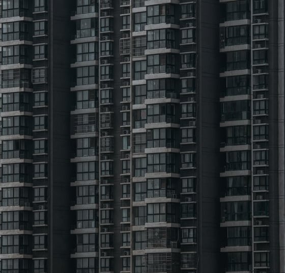 black and white concrete building