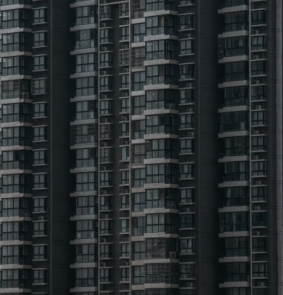 black and white concrete building