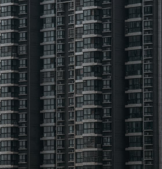black and white concrete building