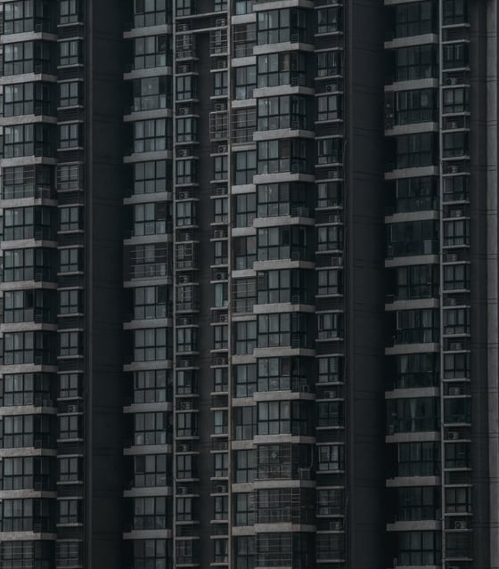 black and white concrete building