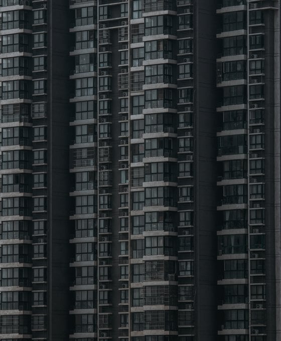 black and white concrete building