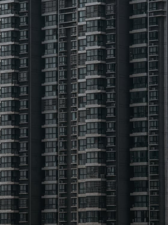 black and white concrete building