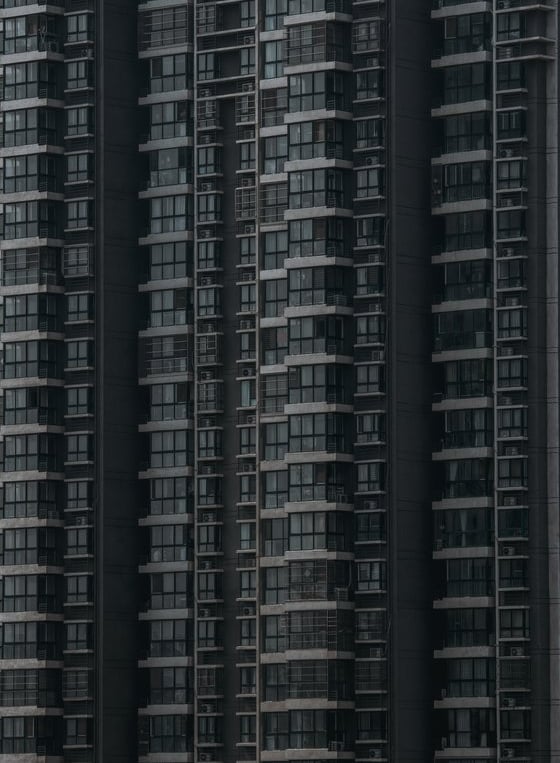 black and white concrete building