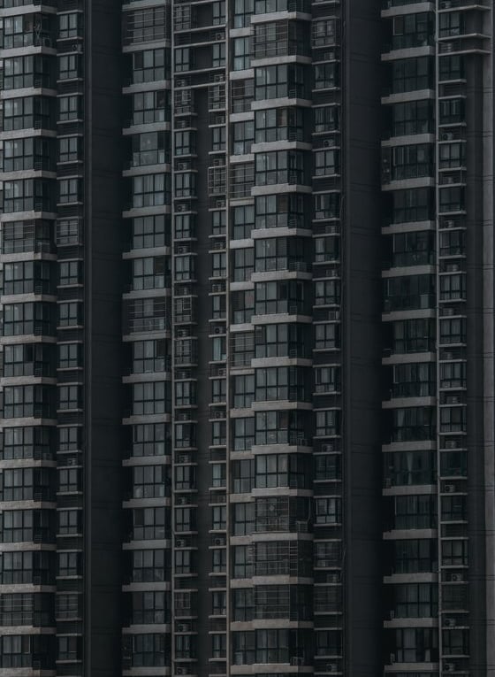 black and white concrete building