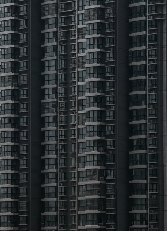 black and white concrete building