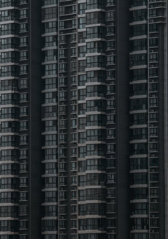 black and white concrete building