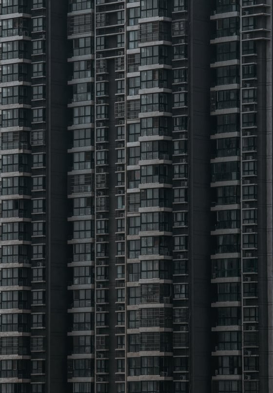 black and white concrete building