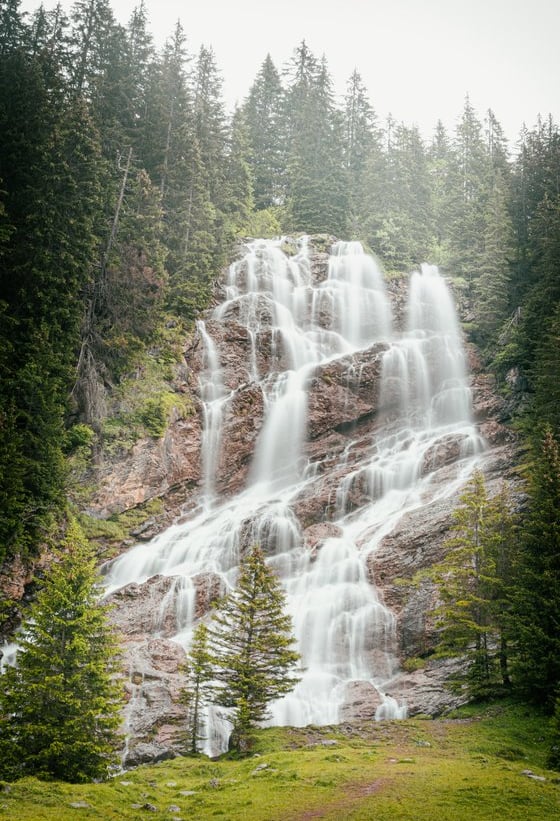 water falls in the forest