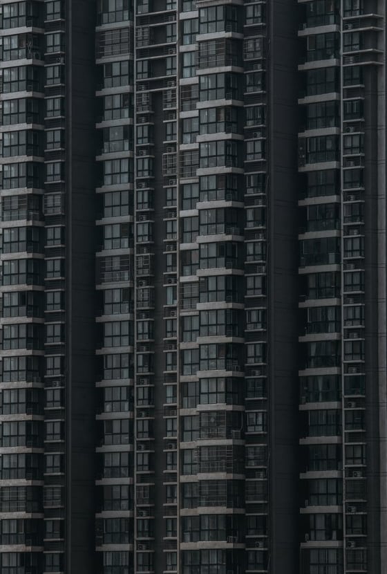 black and white concrete building