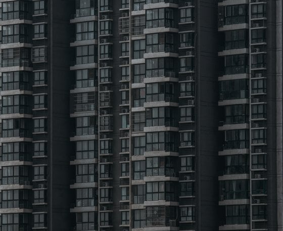 black and white concrete building