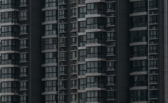 black and white concrete building