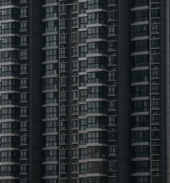 black and white concrete building