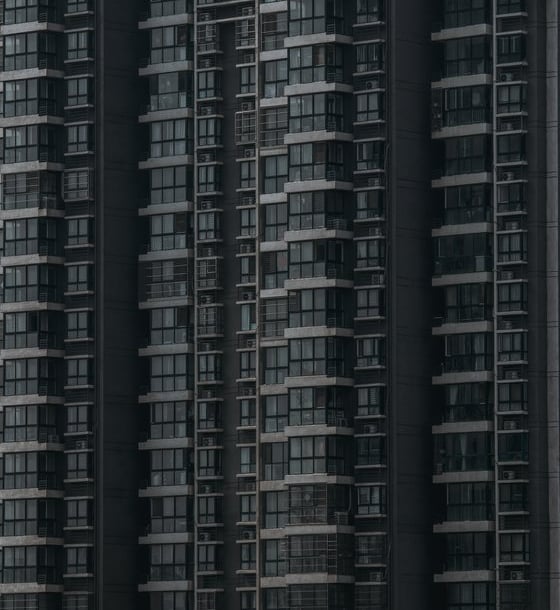 black and white concrete building