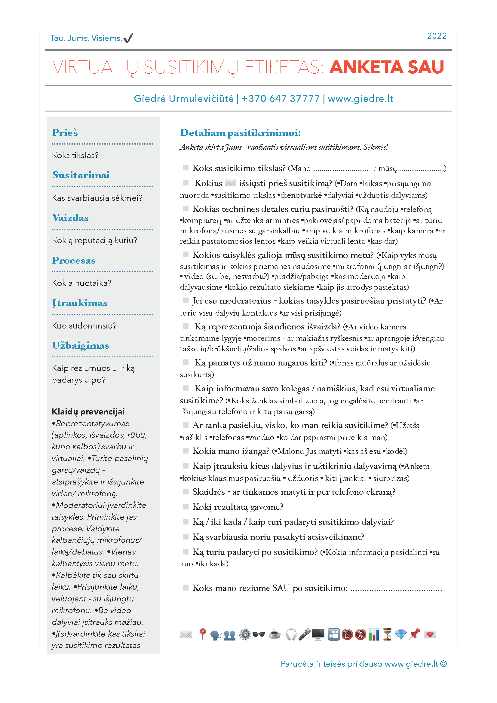 Virtualių susitikimų anketa