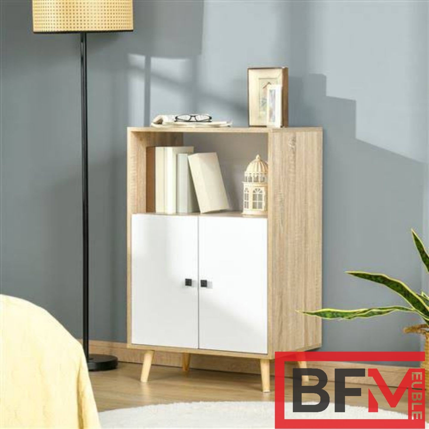 Buffet meuble de rangement design scandinave 2 portes