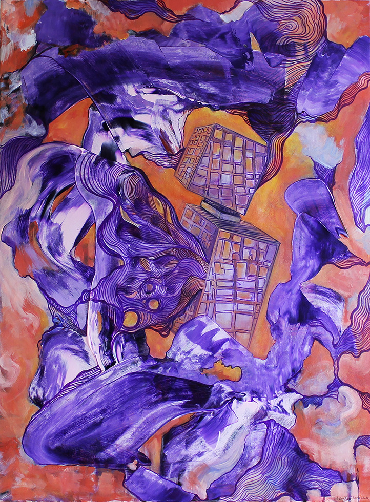 Purple mechanical cow