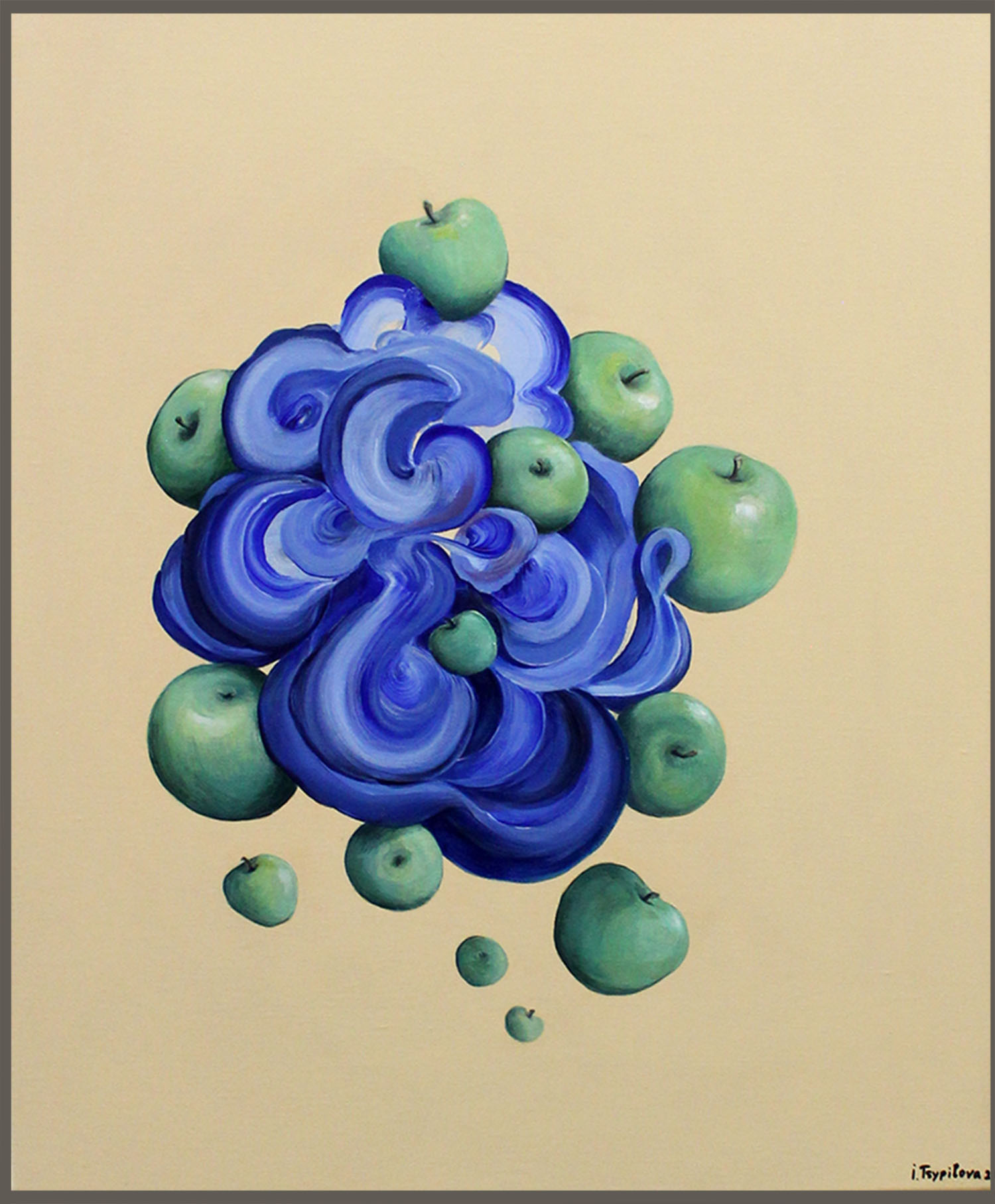Philosophical still life with green apples
