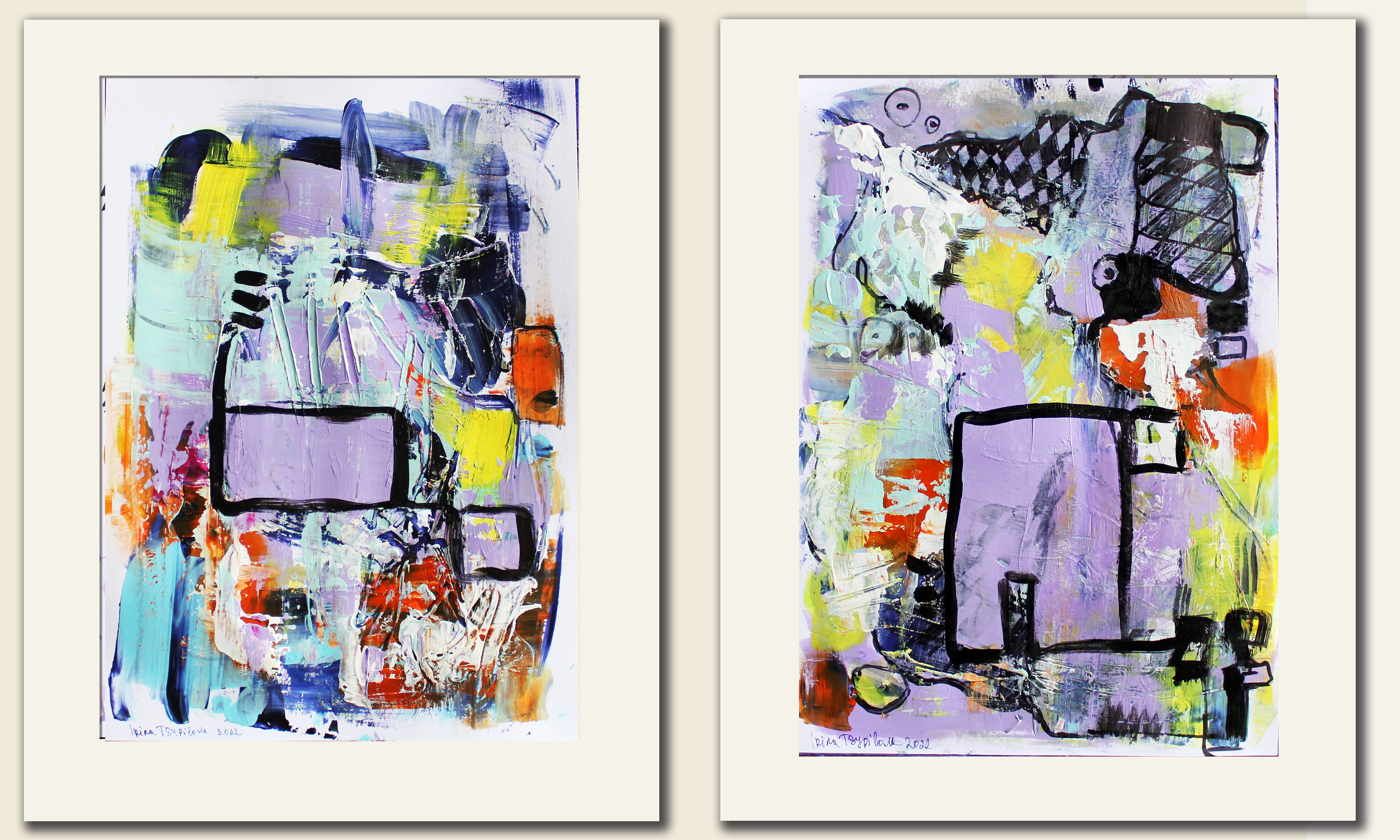 New sensations I - diptych (2 paintings)