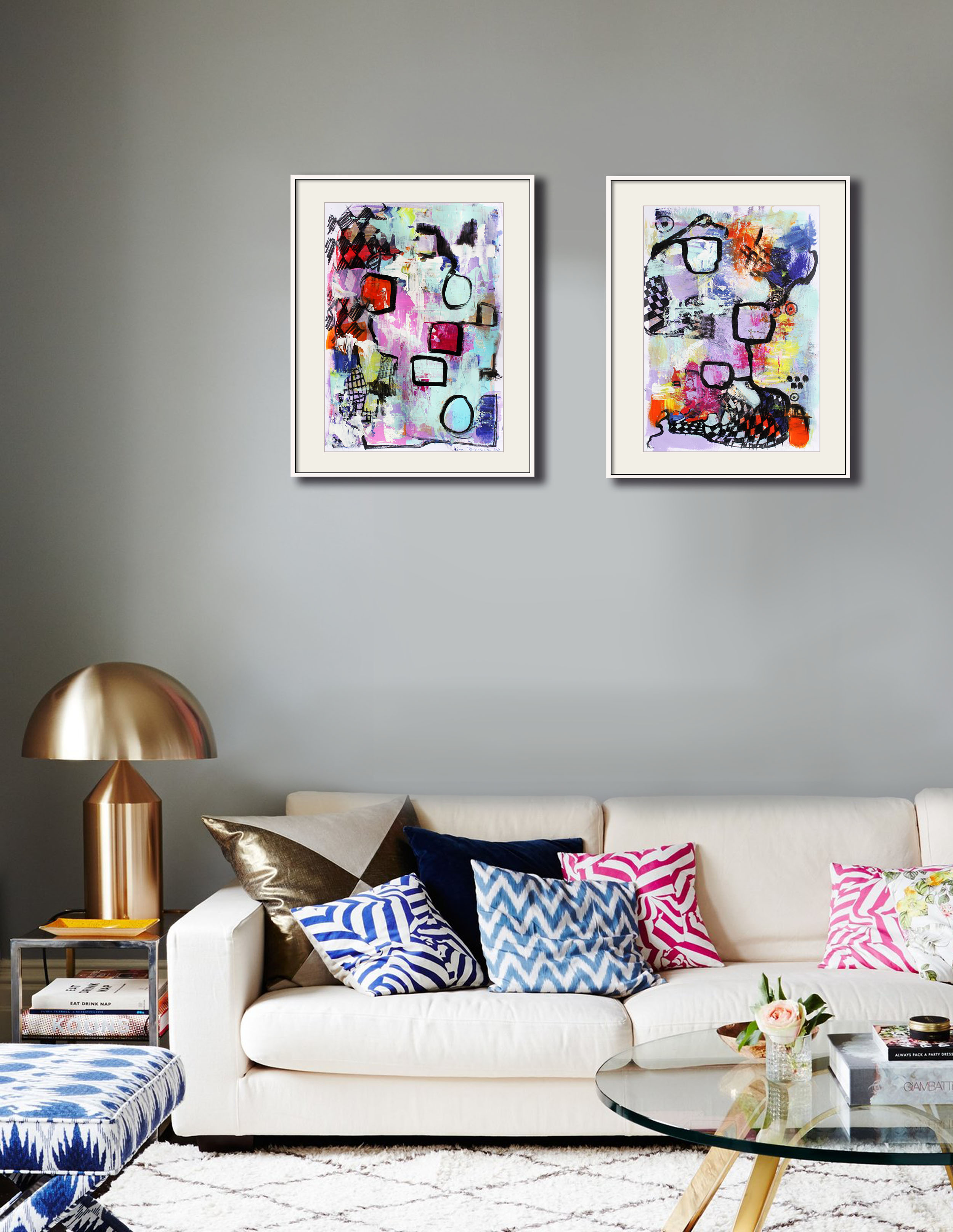 New sensations - diptych (2 paintings)