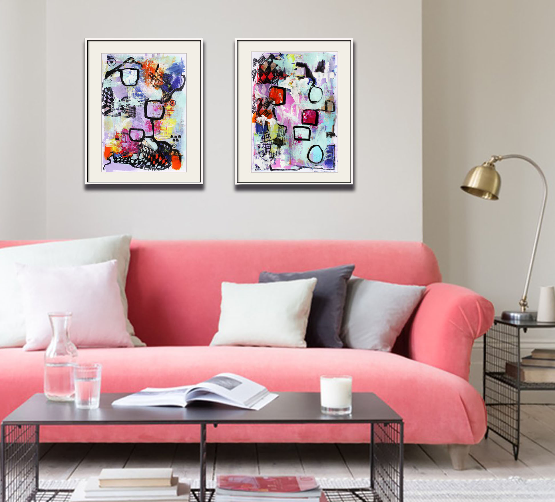 New sensations - diptych (2 paintings)