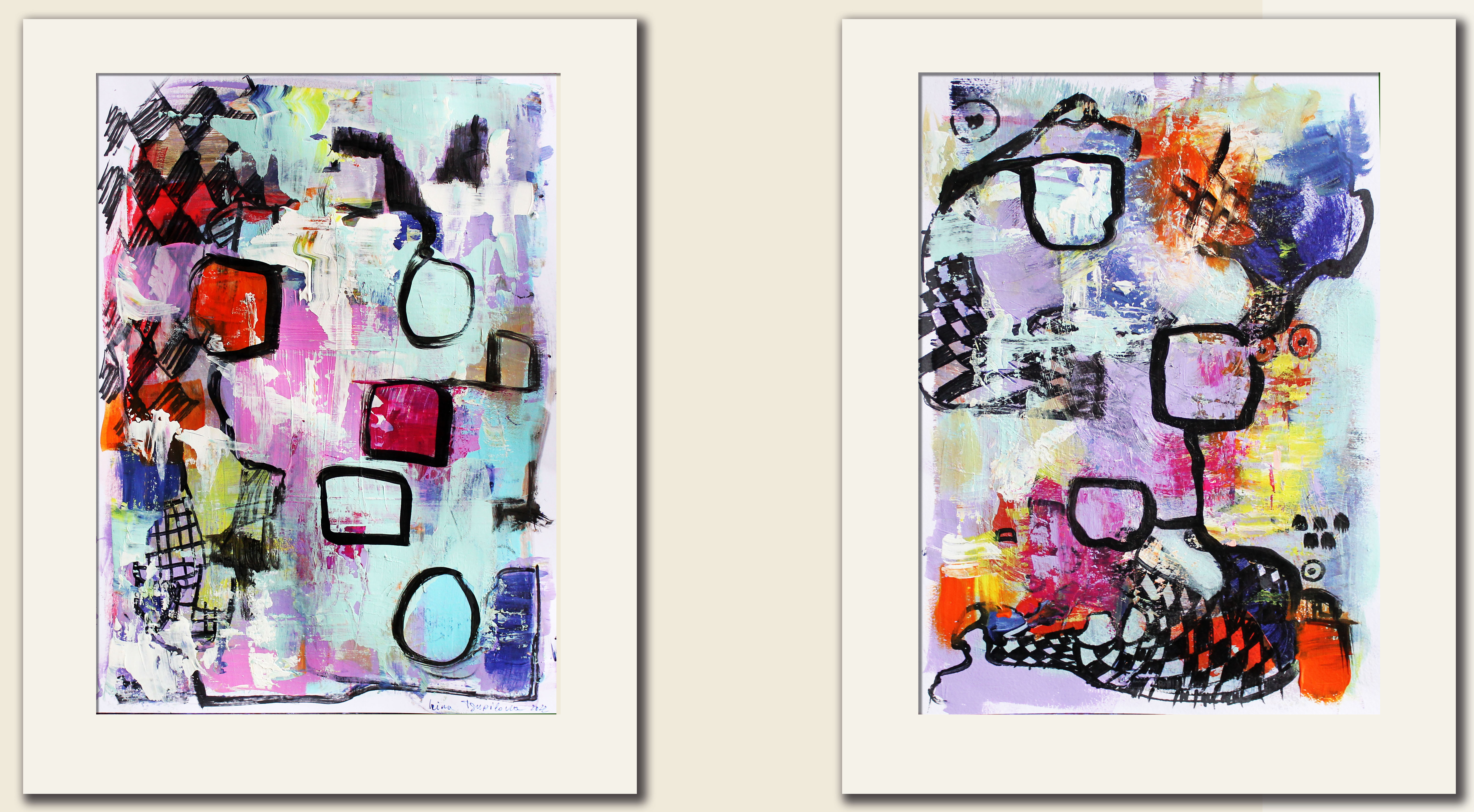 New sensations - diptych (2 paintings)