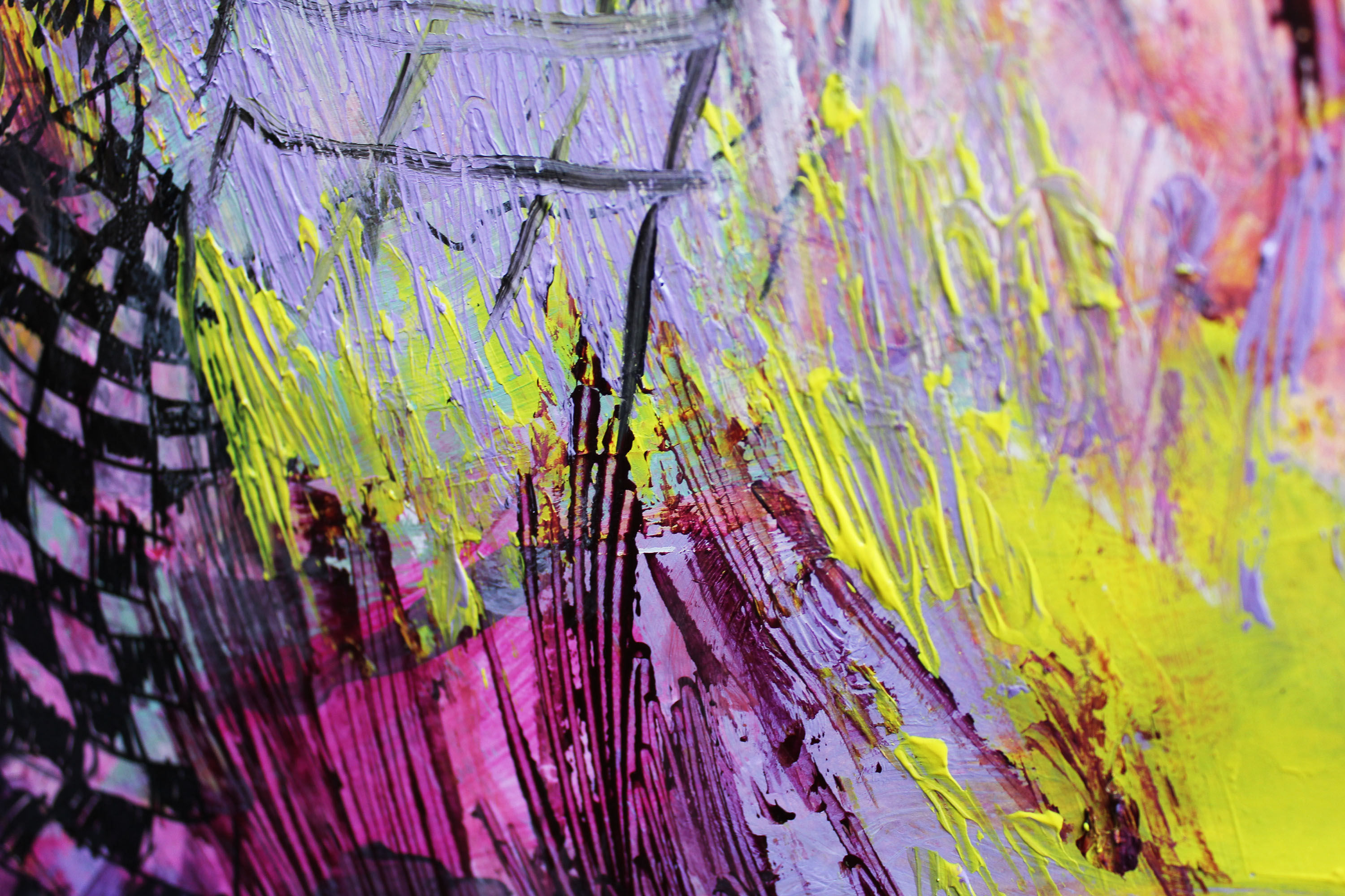 She flies over pink clouds