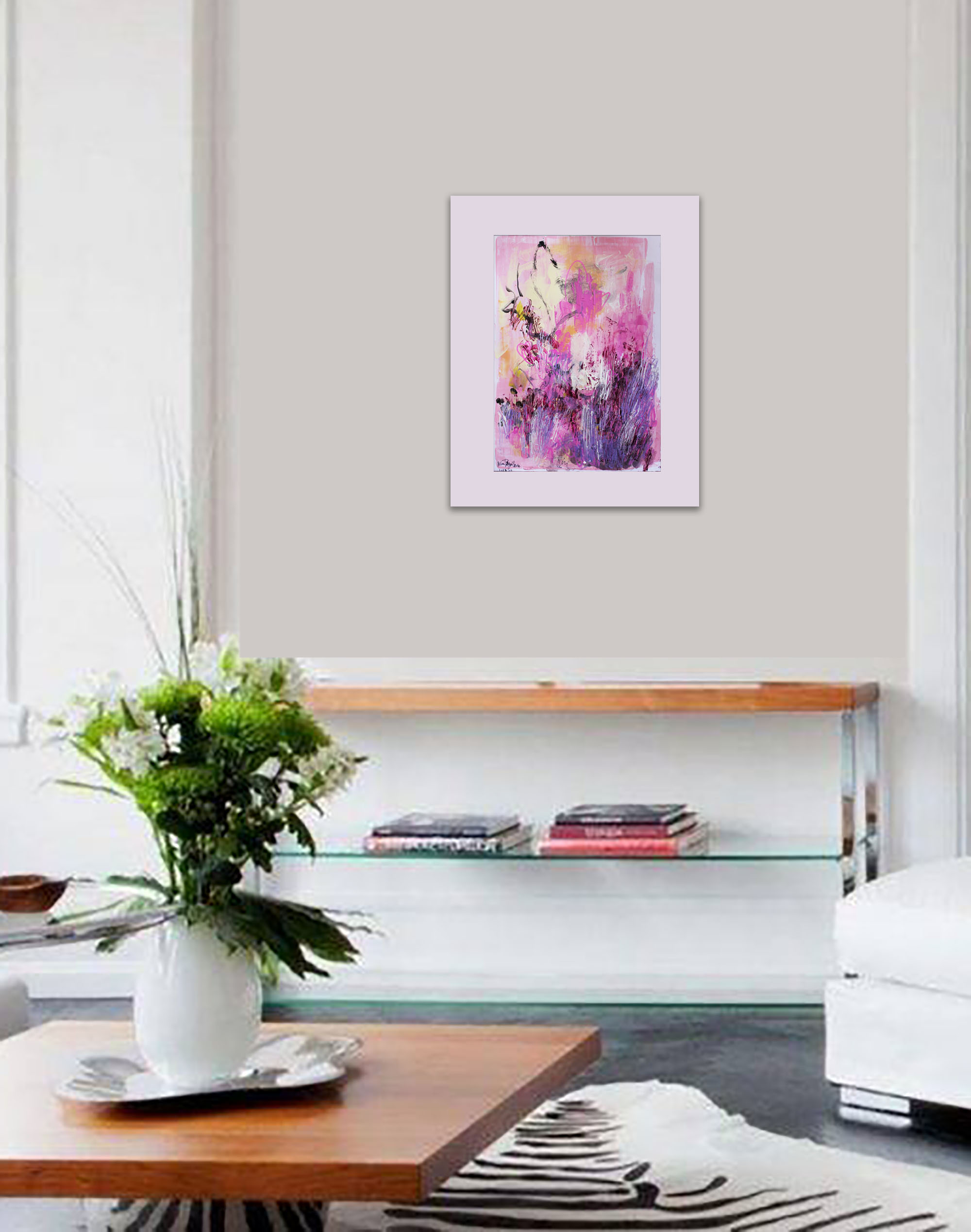 Fog over cherry blossom gardens