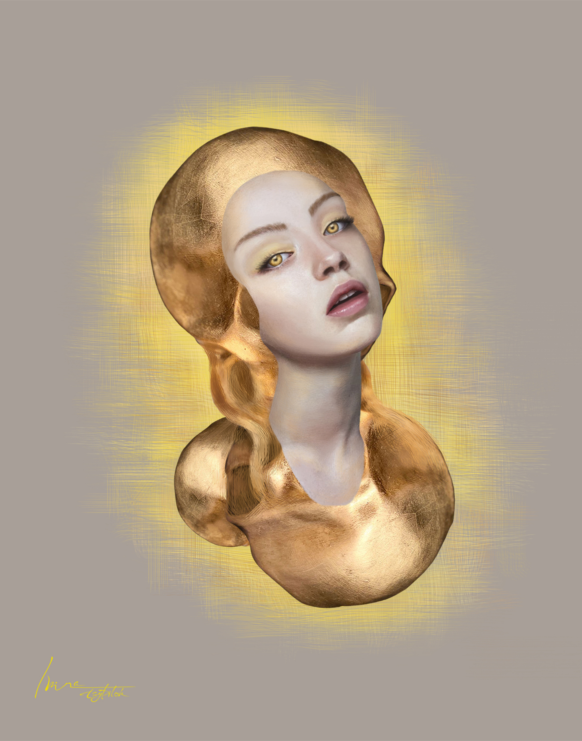 Angel and three skulls