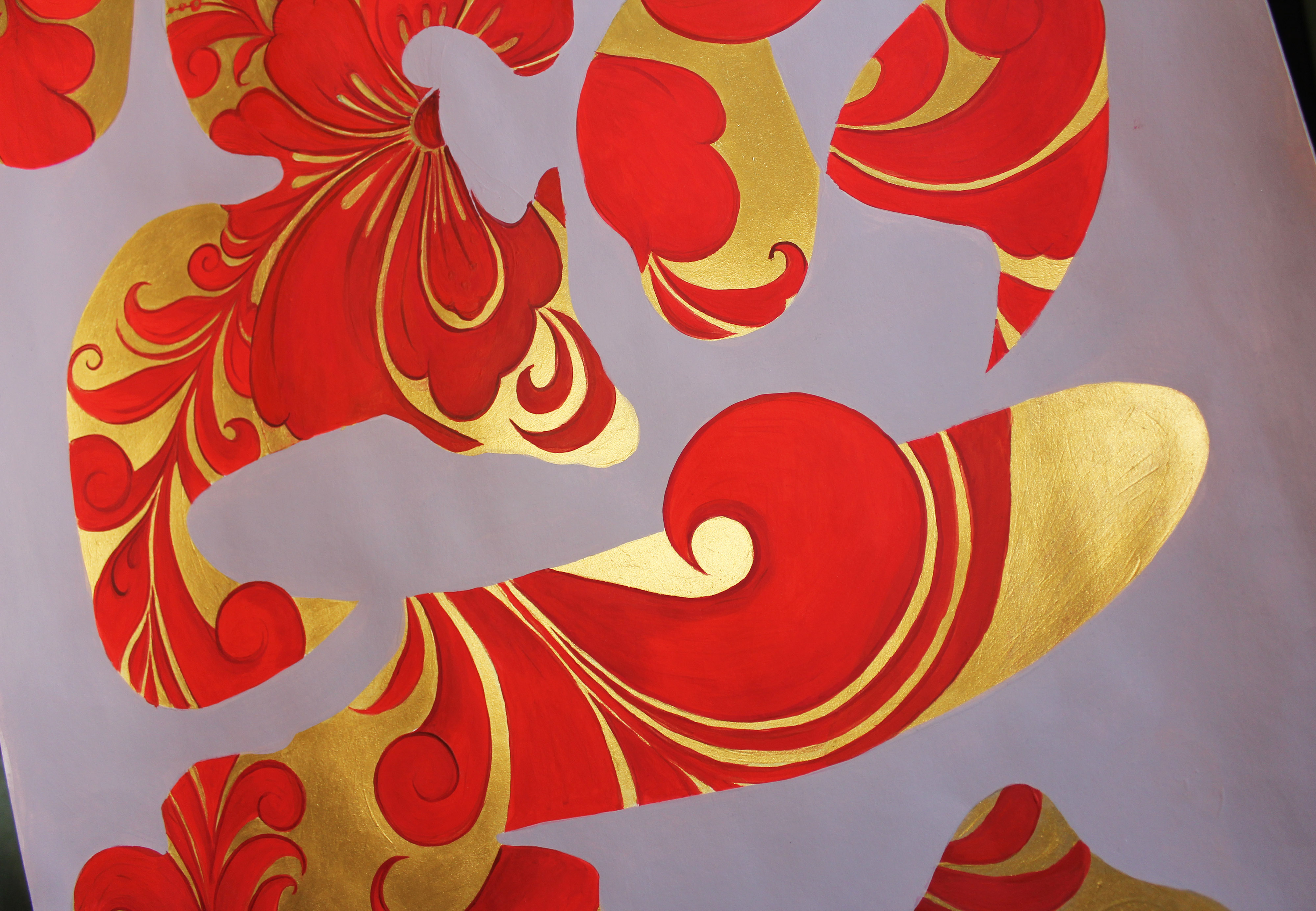 Red on Gold