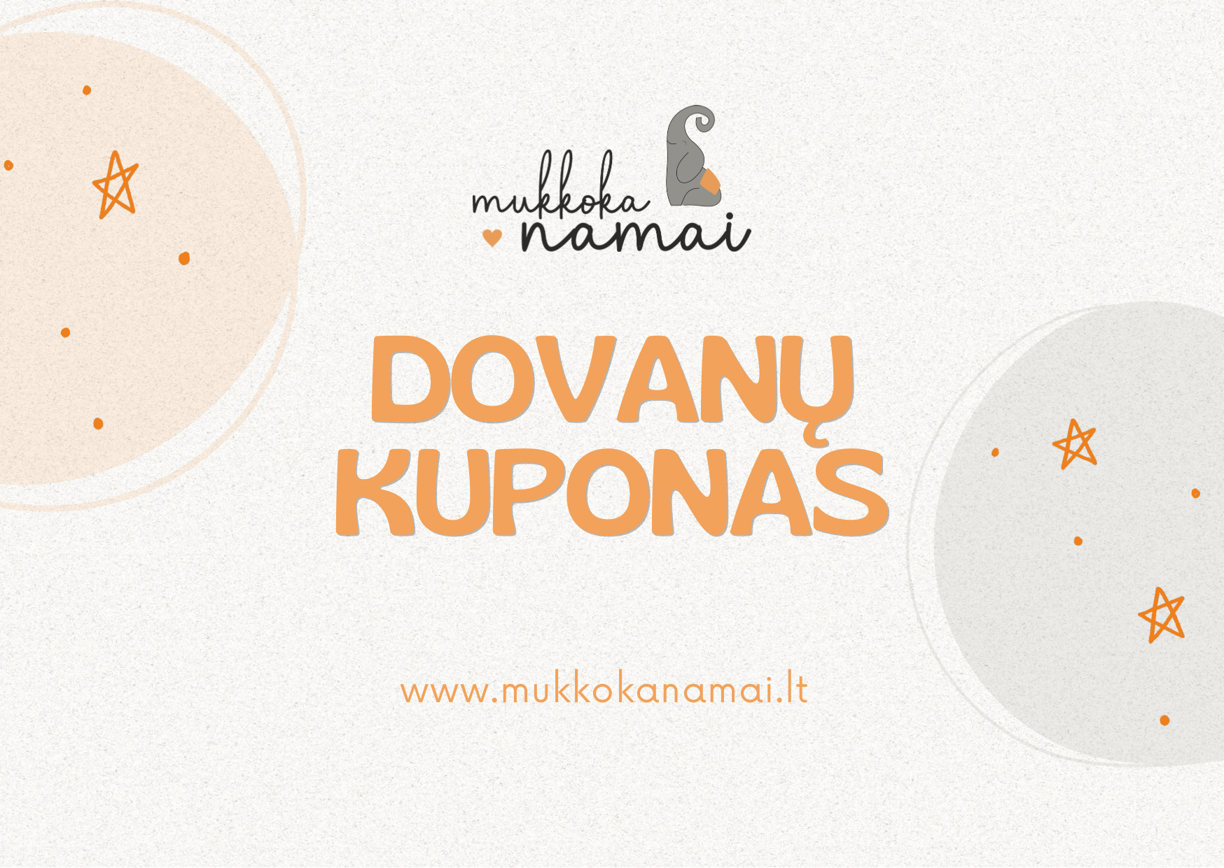 Dovanų kuponas Mukkoka namai paslaugoms