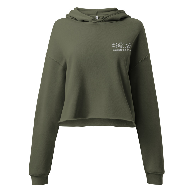 Olive Cropped Hoodie