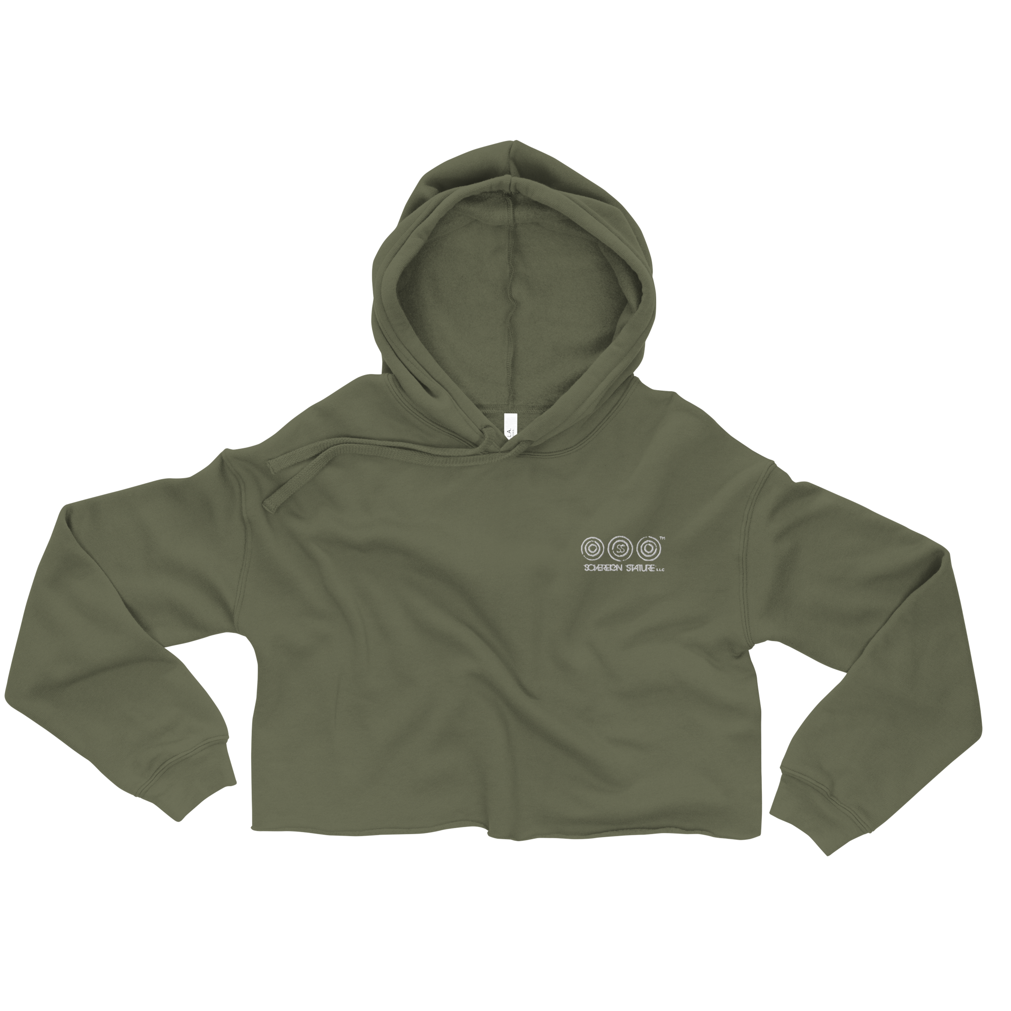 Olive Cropped Hoodie